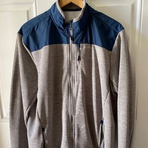 Orvis men bonded mesh full-zip Jacket Gray LARGE - NEVER WORN